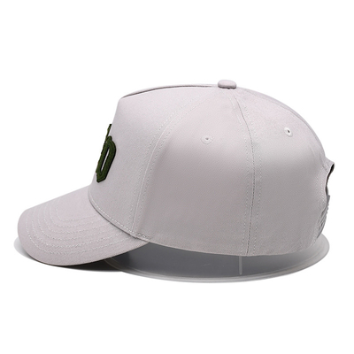 Curved Visor Five-Panel Baseball Cap With Stitching To Match Fabric Color With Affixed Patch