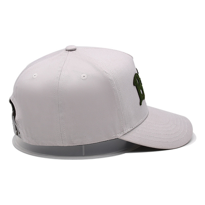 Curved Visor Five-Panel Baseball Cap With Stitching To Match Fabric Color With Affixed Patch
