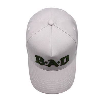 Curved Visor Five-Panel Baseball Cap With Stitching To Match Fabric Color With Affixed Patch