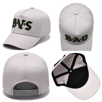 Curved Visor Five-Panel Baseball Cap With Stitching To Match Fabric Color With Affixed Patch