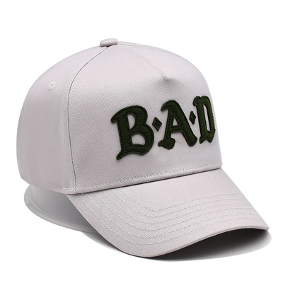 Curved Visor Five-Panel Baseball Cap With Stitching To Match Fabric Color With Affixed Patch