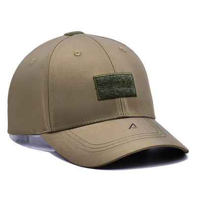 Adjustable Velcro Strap 6 Panel Baseball Cap With Curved Visor And 6 Eyelets