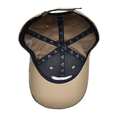 Adjustable Velcro Strap 6 Panel Baseball Cap With Curved Visor And 6 Eyelets
