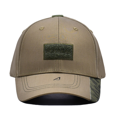Adjustable Velcro Strap 6 Panel Baseball Cap With Curved Visor And 6 Eyelets