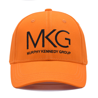 Structed Front Panel Six-Panel Baseball Cap Cotton Fabric With Embroidery Logo