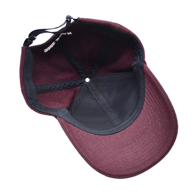 High Profile 6 Panel Baseball Cap With Adjustable Strap Closure And Cotton Sweatband