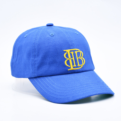 Customized Embroidered Logo Unstructured 6 Panel Baseball Cap With Curved Visor