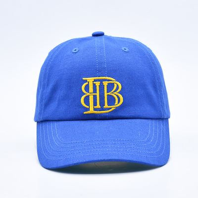 Customized Embroidered Logo Unstructured 6 Panel Baseball Cap With Curved Visor