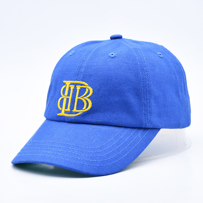 Customized Embroidered Logo Unstructured 6 Panel Baseball Cap With Curved Visor