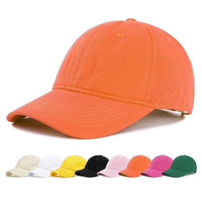 Wholesale 6 Panel Curved Brim Baseball Cap Unisex Orange Sprot hats