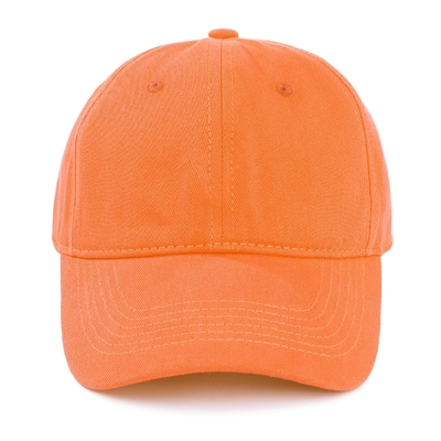 Wholesale 6 Panel Curved Brim Baseball Cap Unisex Orange Sprot hats