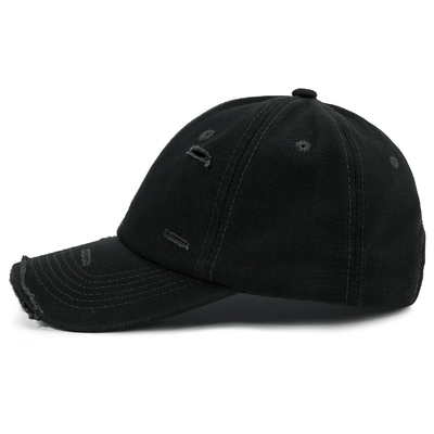 Hot Selling 6 Panel Baseball Cap Cool Black Sport Hats Unisex