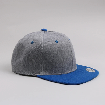 New Adults 6 Panel Snapback Cap Custom Two Tone Flat Brim Snapback Cap