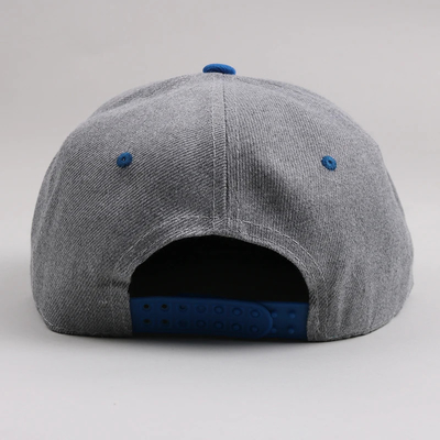 New Adults 6 Panel Snapback Cap Custom Two Tone Flat Brim Snapback Cap