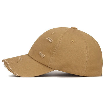 Fashion Khaki Outdoor Hat 6 Curved Visor Panel Baseball Cap With Lower Price