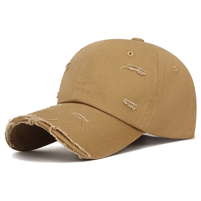 Fashion Khaki Outdoor Hat 6 Curved Visor Panel Baseball Cap With Lower Price