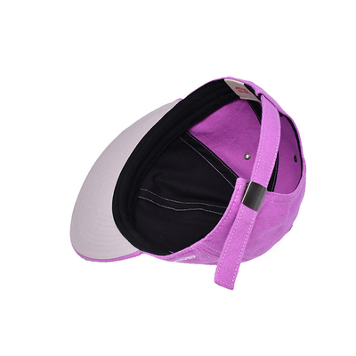 Customized Pink 6 Panel Snapback Cap with Flat Visor And 3D Embroidery Logo