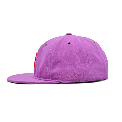 Customized Pink 6 Panel Snapback Cap with Flat Visor And 3D Embroidery Logo