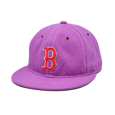 Customized Pink 6 Panel Snapback Cap with Flat Visor And 3D Embroidery Logo