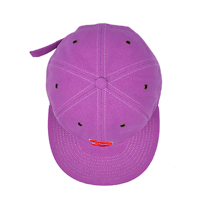 Customized Pink 6 Panel Snapback Cap with Flat Visor And 3D Embroidery Logo