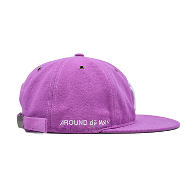 Pink Flat Brim Snapback Hat with Self Fabric Closure And 3D embroidery Logo