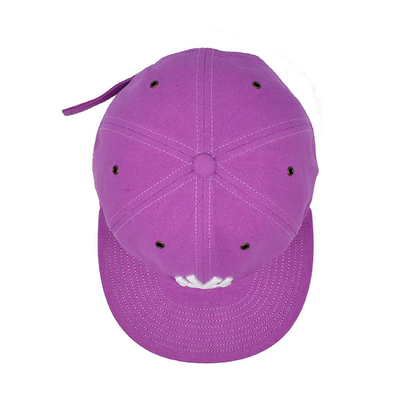 Pink Flat Brim Snapback Hat with Self Fabric Closure And 3D embroidery Logo