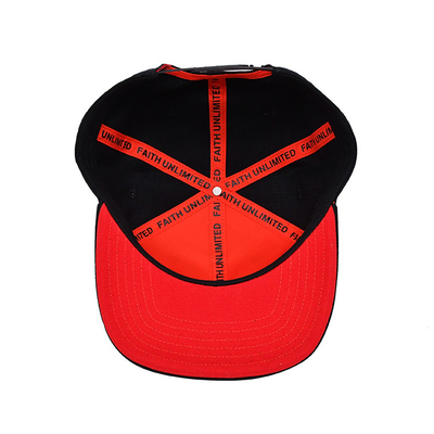Snapback Hat in Adjustable Sizes With 3D Embroidery Logo And inner tape printing Woven Label