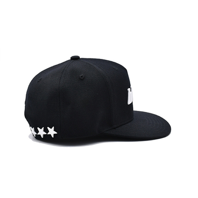 Custom Rubber Patch Flat Brim Unisex Snapback Hats With Embroidery Logo