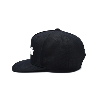 Custom Rubber Patch Flat Brim Unisex Snapback Hats With Embroidery Logo