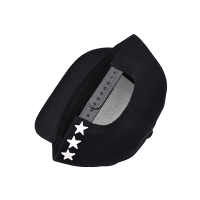 Custom Rubber Patch Flat Brim Unisex Snapback Hats With Embroidery Logo