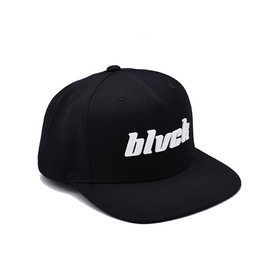 Custom Rubber Patch Flat Brim Unisex Snapback Hats With Embroidery Logo