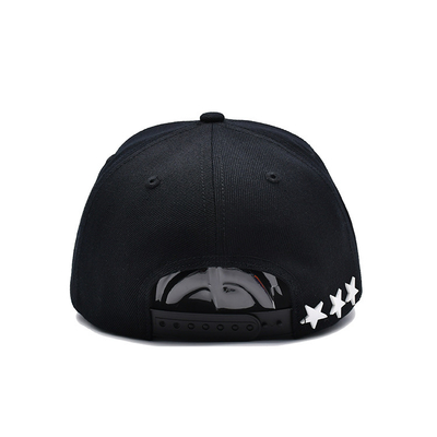 Custom Rubber Patch Flat Brim Unisex Snapback Hats With Embroidery Logo