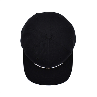 Custom Rubber Patch Flat Brim Unisex Snapback Hats With Embroidery Logo