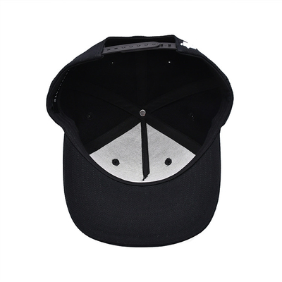 Custom Rubber Patch Flat Brim Unisex Snapback Hats With Embroidery Logo