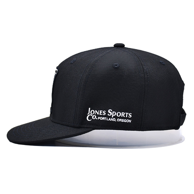 Embroidered Structured Snapback Hats with Flat Visor Cotton Fabric And Inner Tape Printing