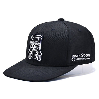 Embroidered Structured Snapback Hats with Flat Visor Cotton Fabric And Inner Tape Printing