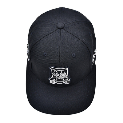 Embroidered Structured Snapback Hats with Flat Visor Cotton Fabric And Inner Tape Printing