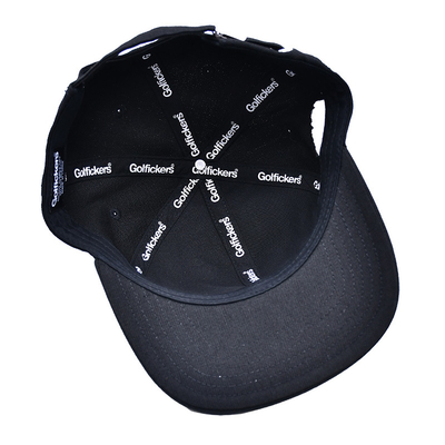 Embroidered Structured Snapback Hats with Flat Visor Cotton Fabric And Inner Tape Printing