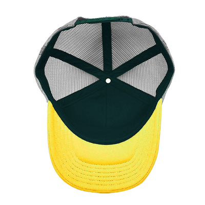 Customized Sponge Comfortable 6 Panel Flat Visor Constructed Trucker Cap With Embroidery Patch