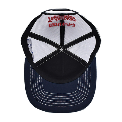 Constructed Profile Trucker Cap with Plastic Snapback And Embroidery Logo