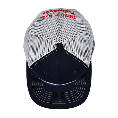 Constructed Profile Trucker Cap with Plastic Snapback And Embroidery Logo