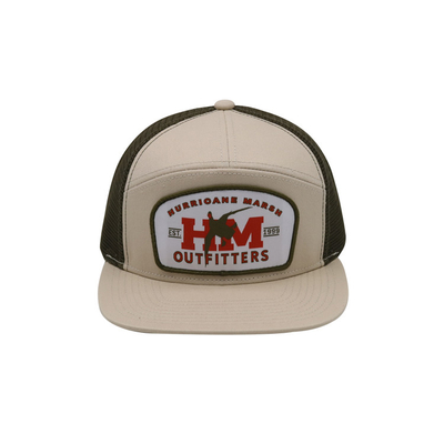 Unisex Cotton Trucker Cap with Flat Visor and Snapback Woven Patch With Embroidery Outline