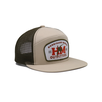 Unisex Cotton Trucker Cap with Flat Visor and Snapback Woven Patch With Embroidery Outline