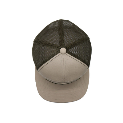 Unisex Cotton Trucker Cap with Flat Visor and Snapback Woven Patch With Embroidery Outline