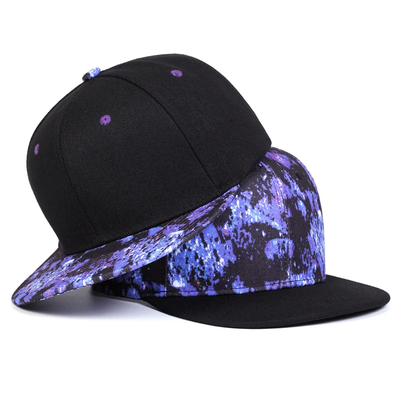 Unisex Purple Starry Sky Printing Hip-Hop Hats Fashion Spring Autumn Outdoor Adjustable Casual Snapback Caps