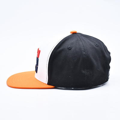 Custom Embroidered Flat Brim Snapback Hats With Black Or Customize Colors