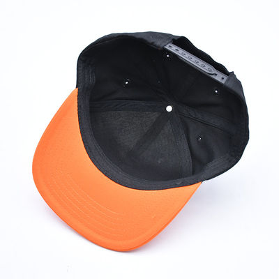 Custom Embroidered Flat Brim Snapback Hats With Black Or Customize Colors