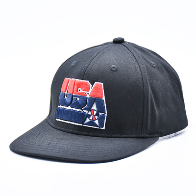 Custom Embroidered Flat Brim Snapback Hats With Black Or Customize Colors