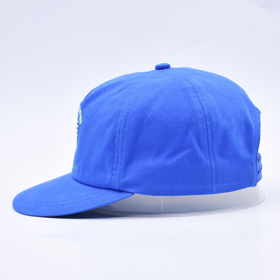 High quality custom printed snapback caps blue unstructured 5 panels flat brim outdoor soft hip hop hats for men