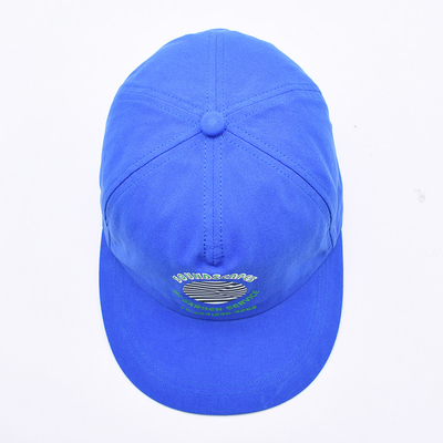 High quality custom printed snapback caps blue unstructured 5 panels flat brim outdoor soft hip hop hats for men